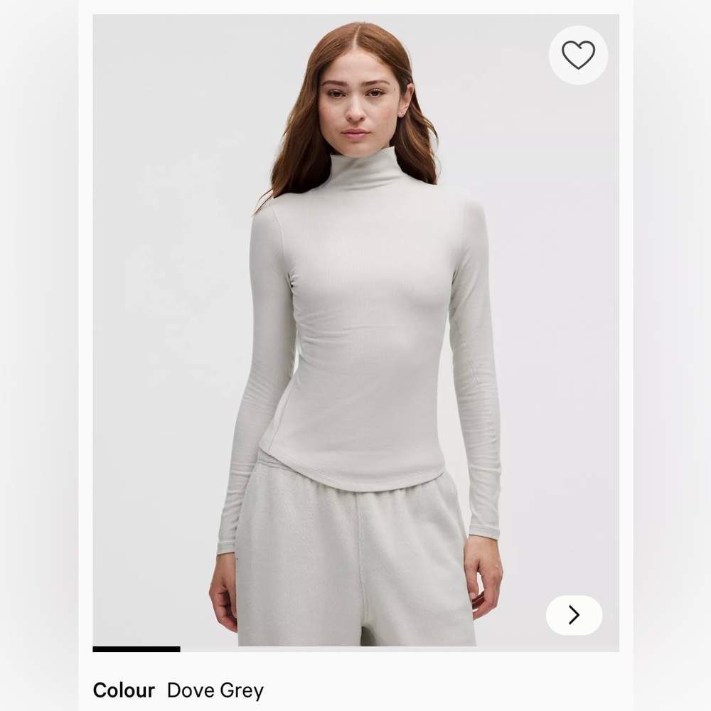 NWT Lululemon Hold Tight Long-Sleeve Turtleneck Dove Grey